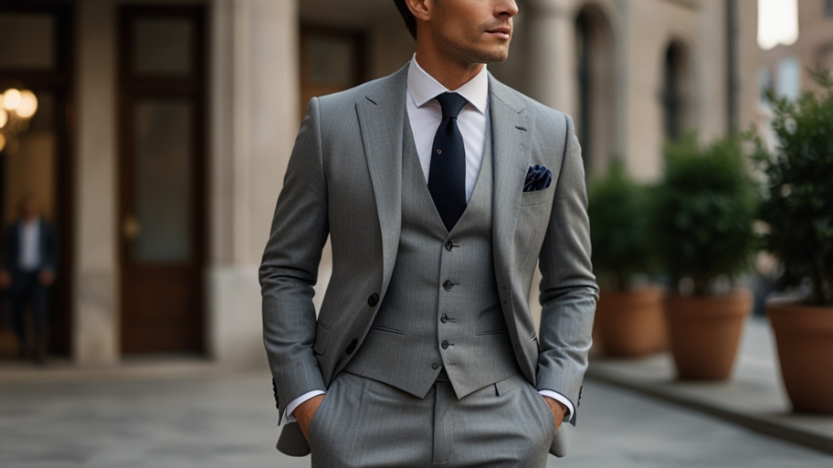 the light grey suit combination