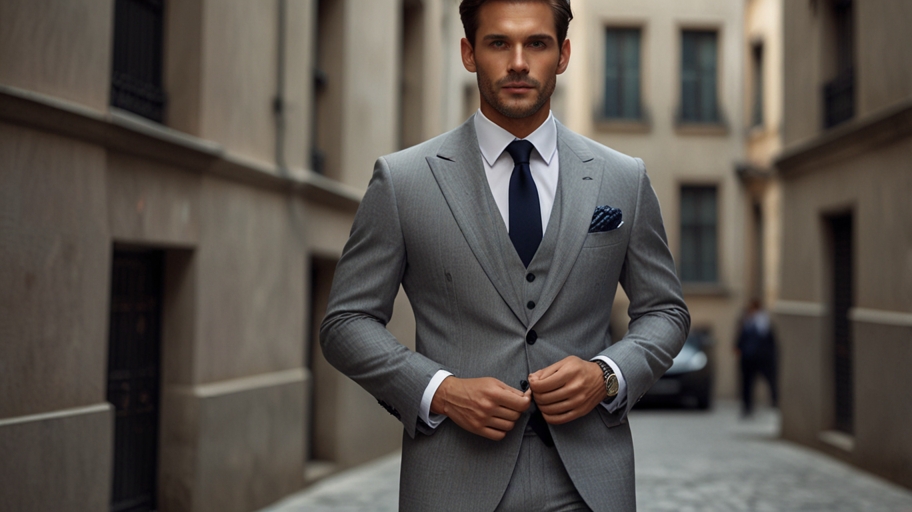 the light grey suit combination